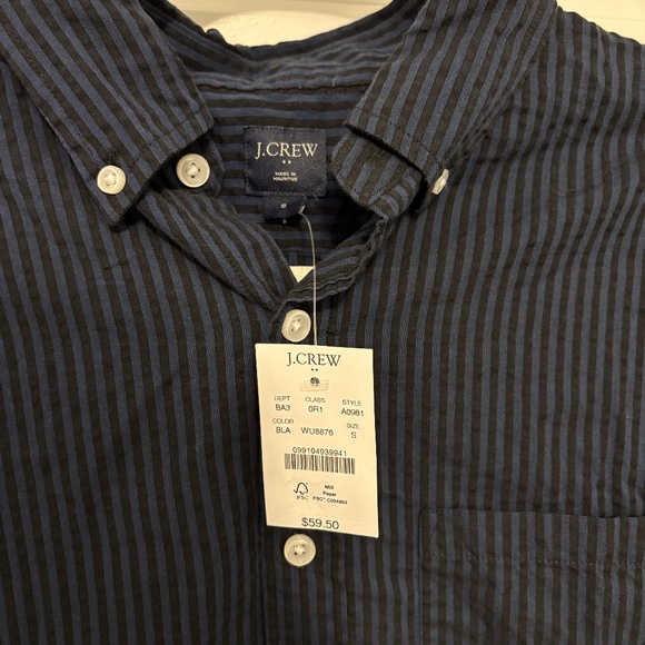 J Crew Long Sleeve Button-Down - Black/Navy - Men's Small - Picture 3 of 4